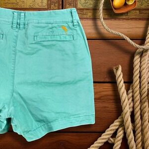 Margaritaville Shorts Women‎ 6 Island Reserve Green Parrot resort Travel Fade